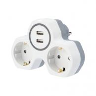 Разветвитель REXANT 11-1089 электрический 16A с/з и защитными шторками, USB фото