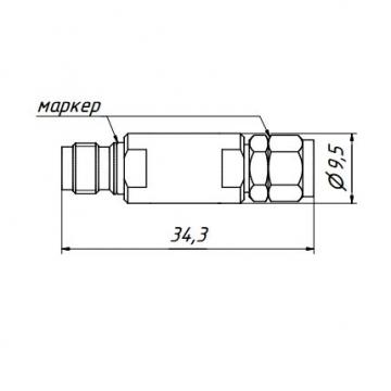 Аттенюатор коаксиальный Д2М-50-15-05Р-05 фото 2