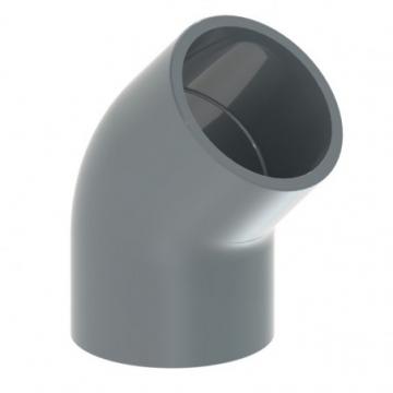 Колено 45°, GF, PVC-U, метрическое (721150113, PN16, d90, раструб - раструб) фото 1