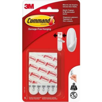 Полоски белые средние 3M Command (17021) 9 шт. [7100107852] фото 1