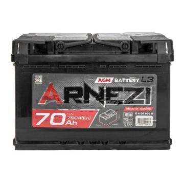 Аккумулятор ARNEZI AGM Start-stop 70 А/ч обратная R(+) 278x175x190 L3 EN 760 А [E4060700] фото 2