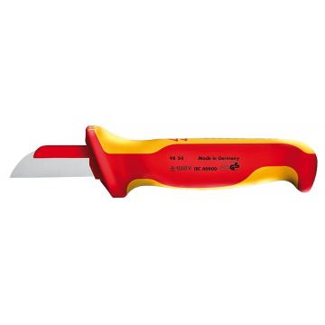 Нож монтерский KNIPEX KN-9854SB для кабеля VDE, диэлектрическая ручка фото 1