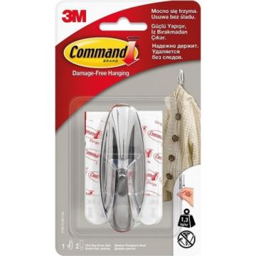 Дизайн-крючок средний 3M Command® (17081CHR) "Хром" 1 шт [7100139591] фото 1