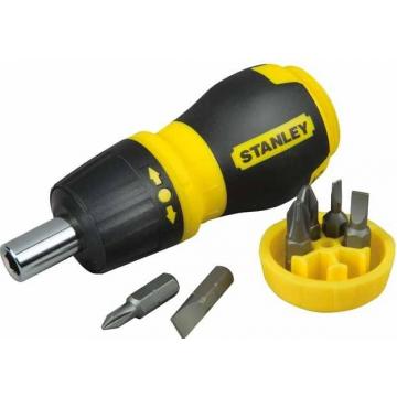 Отвертка с битами STANLEY "Multibit Ratchet Stubby" в комплекте 6 бит 0-66-358 [0-66-358] фото 1