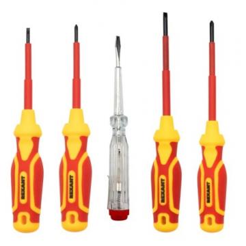 Набор электромонтажного инструмента REXANT 12-4691-3 RI-01, тканевый пенал, 7 пр., до 1000B фото 1