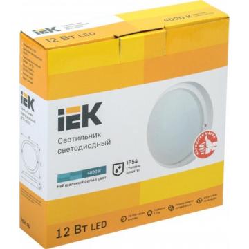 Светильник светодиодный для ЖКХ IEK ДПО 4002 12Вт IP54 4000K Круг [LDPO0-4002-12-4000-K01] фото 2