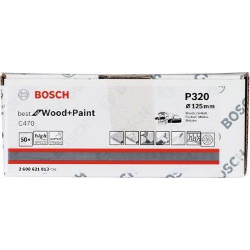 Диск на велюровой основе с отверстиями BOSCH 125 мм K 320 Best for Wood+Paint MULTIHOLE [2608621013] фото 2