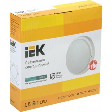 Светильник светодиодный для ЖКХ IEK ДПО 4003 15Вт IP54 4000K Круг [LDPO0-4003-15-4000-K01] фото 2