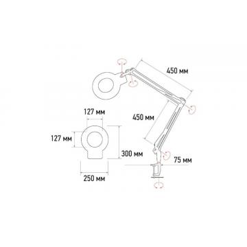 Лупа REXANT 31-0532 на струбцине круглая 5D с подсветкой 72 SMD фото 4
