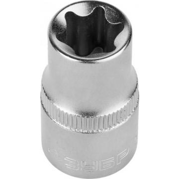 Головка шестигранная с посадкой 1/2" ЗУБР МАСТЕР E-TORX торцовая cr-v, хроматированное покрытие, e18 [27719-18] фото 1