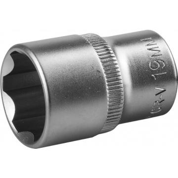 Головка шестигранная с посадкой 1/2" ЗУБР МАСТЕР SUPER LOCK 19 мм, торцовая cr-v, хром покрытие [27725-19_z02] фото 1