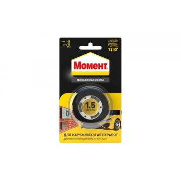 Двусторонняя монтажная лента МОМЕНТ 3002143 1,5м черная [Б0067455] фото 1