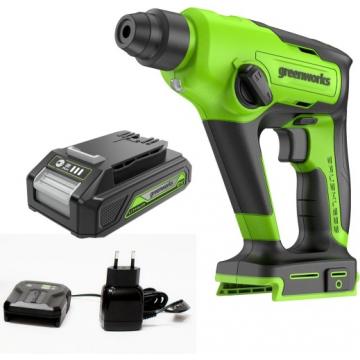 Перфоратор аккумуляторный GREENWORKS GD24SDS1K2 бесщеточный [3803107UA] фото 4