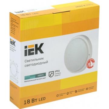 Светильник светодиодный для ЖКХ IEK ДПО 4004 18Вт IP54 4000K Круг [LDPO0-4004-18-4000-K01] фото 2