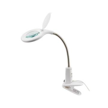 Лупа настольная REXANT 31-0244 3D+12D с подсветкой 60 LED, прищепка, ?100мм белая фото 1