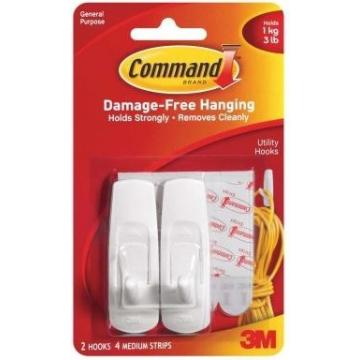 Крючок средний 3M Command® (17001) белый 2 шт [7100107867] фото 1