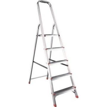 Стремянка стальная АЛЮМЕТ ZZ 405 оцинк 5-ти ст. оцинк ступень фото 1