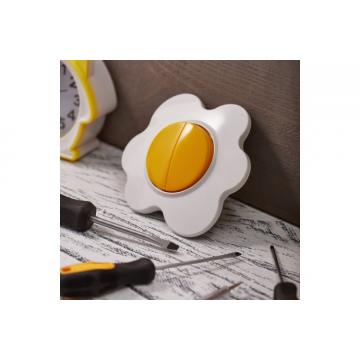 Выключатель Kranz KR-78-0630 двухклавишный HAPPY с/у, Яичница, желтый/белый фото 4