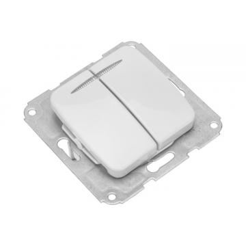 Выключатель Kranz DEA-B DEA 2кл (инд) с/у 10а мех. бел  [KR-78-0203] фото 2