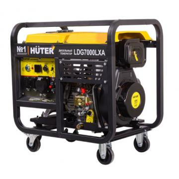 Электростанция дизельная с воздушным охлаждением HUTER LDG  7000LXА открытая [64/2/8] фото 1
