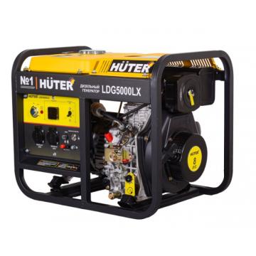 Электростанция дизельная с воздушным охлаждением HUTER LDG  5000LX открытая [64/2/7] фото 1