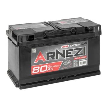 Аккумулятор ARNEZI AGM Start-stop 80 А/ч обратная R(+) 315x175x190 L4 EN 800 А [E4080800] фото 1