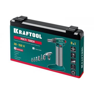 Паяльник газовый KRAFTOOL MULTI TORCH горелка, фен, пьезоподжиг,набор 8-в-1 [55506-H8] фото 3
