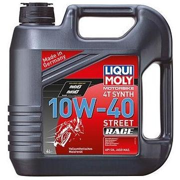 Масло для мотоциклов LIQUI MOLY SAE 10W40 Motorbike 4T Synth Street Race  4 л 20754 синтетическое [20754] фото 1