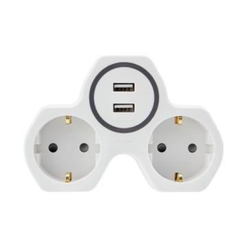 Разветвитель REXANT 11-1089 электрический 16A с/з и защитными шторками, USB фото 2