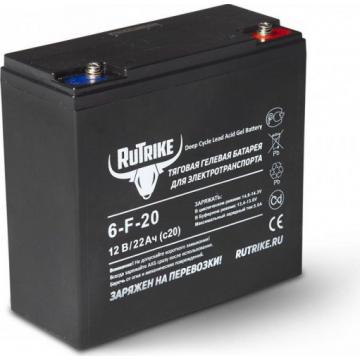 Аккумулятор RUTRIKE 12V 20A/H C20 тяговый 6-F-20 [023275] фото 1