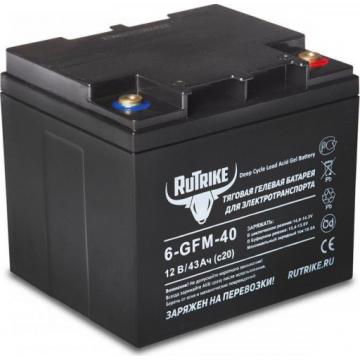 Аккумулятор RUTRIKE 12V 43A/H C20 тяговый 6-GFM-40 [023278] фото 1