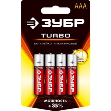 Батарейка ЗУБР Turbo тип AAA, 4 шт. [59211-4C_z01] фото 1