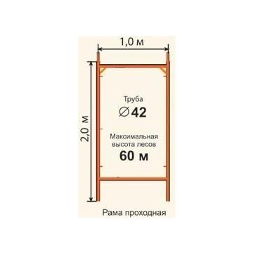 Леса строительные проходные РИНСТРОЙ ЛРСП-300 D-42 мм 18х15 без настила фото 2