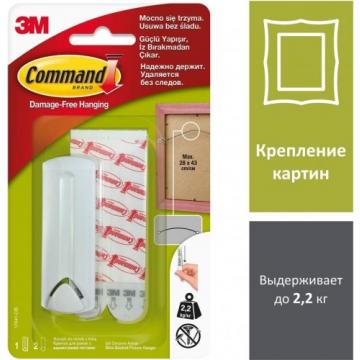 Крючок для рам 3M Command (17041) с веревочными петлями, белый,1 шт./2 бел.полоски [7100108904] фото 1
