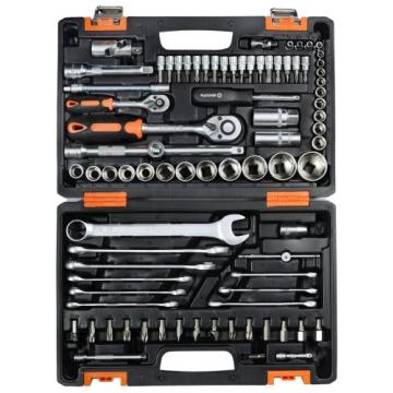 Набор инструментов ВИХРЬ 1/2", 1/4", CrV, 82 пластиковый кейс 82 предм [73/6/7/3] фото 1
