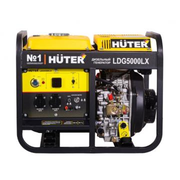 Электростанция дизельная с воздушным охлаждением HUTER LDG  5000LX открытая [64/2/7] фото 2