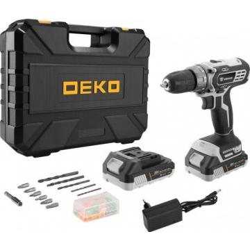 Дрель-шуруповерт аккумуляторная DEKO DKCD20 Black Edition set 3 в кейсе + набор 63 пр. [063-4050] фото 1