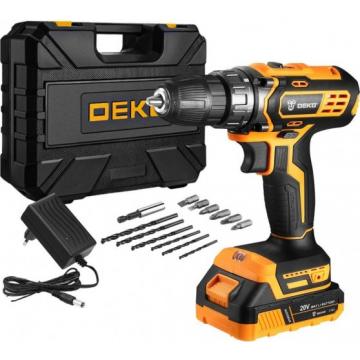 Дрель-шуруповерт аккумуляторная DEKO GCD20DU3 + оснастка 13 шт. (063-4145) [063-4145] фото 1
