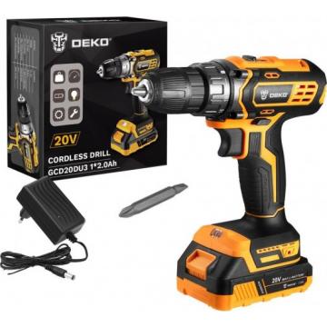 Дрель-шуруповерт аккумуляторная DEKO GCD20DU3 (1х2.0 А.ч.) (063-4144) [063-4144] фото 1