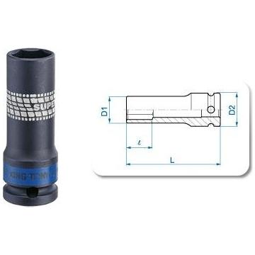 Ударная головка шестигранная с посадкой 1/2" KING TONY 441521М 21 мм глубокая, сверхтонкая [441521M] фото 2