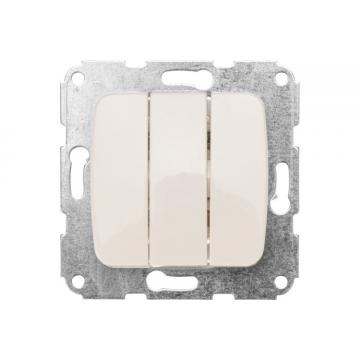 Выключатель Kranz DEA-B DEA 3кл с/у 10а мех. беж [KR-78-0234] фото 1