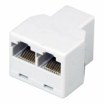 Переходник сетевой REXANT 06-0112-B LAN, гнездо 8Р8С (RJ-45)-2 гнезда 8Р8С (RJ-45) фото 1