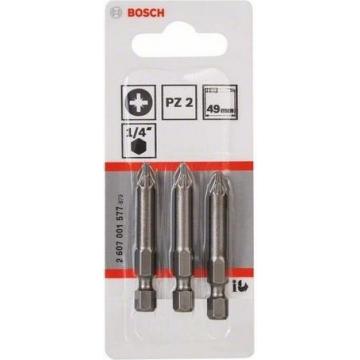 Набор бит BOSCH из 3 шт. PZ 2х49 мм Extra Hard [2607001577] фото 1