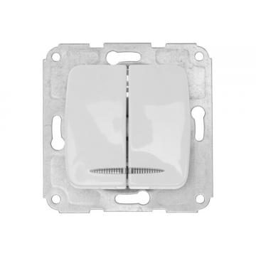 Выключатель Kranz DEA-B DEA 2кл (инд) с/у 10а мех. бел  [KR-78-0203] фото 1