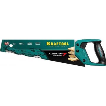 Ножовка по дереву KRAFTOOL "Alligator 7" универсальная 400 мм, 7 tpi 3d зуб, [15004-40_z01] фото 2