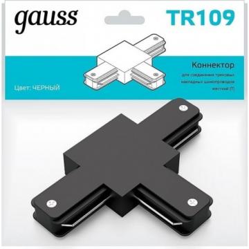 Коннектор GAUSS TR109 для трековых шинопроводов (t) черный фото 1