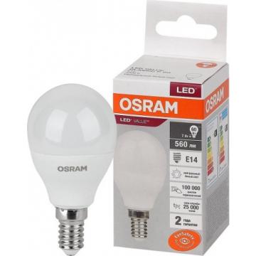 Лампа светодиодная Osram LED VALUE clp60 7sw/840 230v e14 10x1 [4058075579651] фото 1