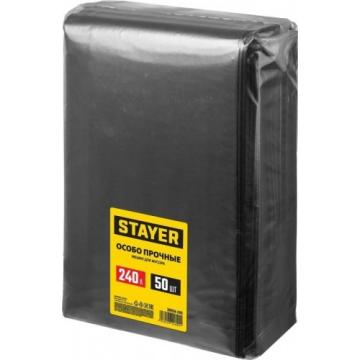 Мешок строительный STAYER HEAVY DUTY особопрочный, черный 240л, 50шт. [39154-240] фото 1