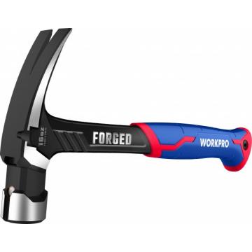 Молоток-гвоздодер WORKPRO WP241013 цельнокованый 450гр фото 1