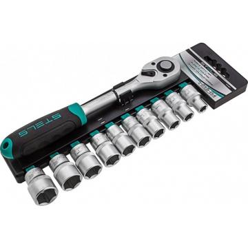 Набор головок 1/2" STELS 10-22 мм, торцевых головки  с трещот. ключом, crv,1 [14127] фото 1